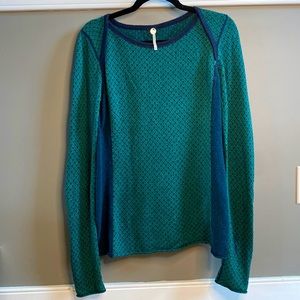 Margaret O’Leary green and blue sweater. Size M